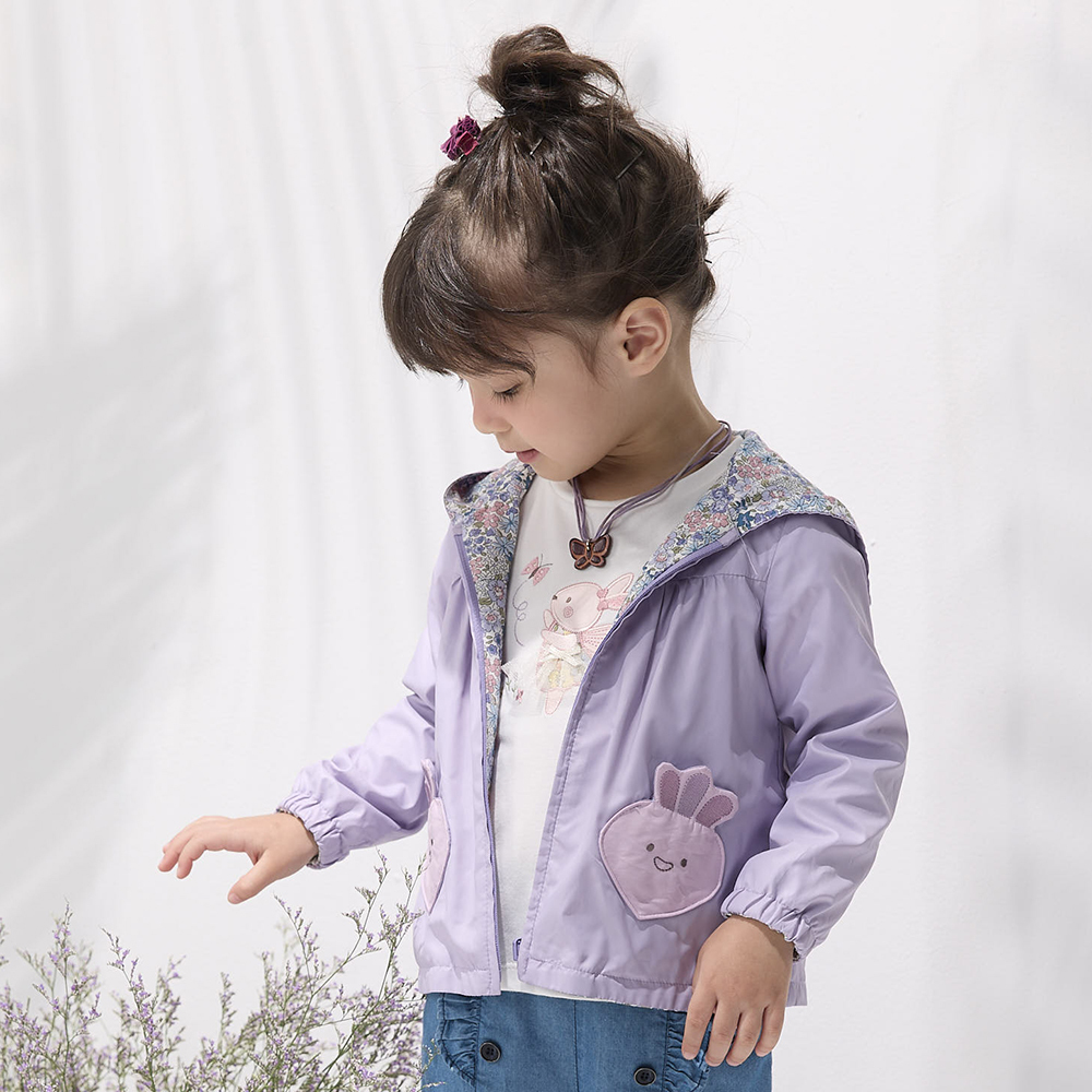 PIPPY小蘿蔔造型口袋雙面穿連帽外套 紫