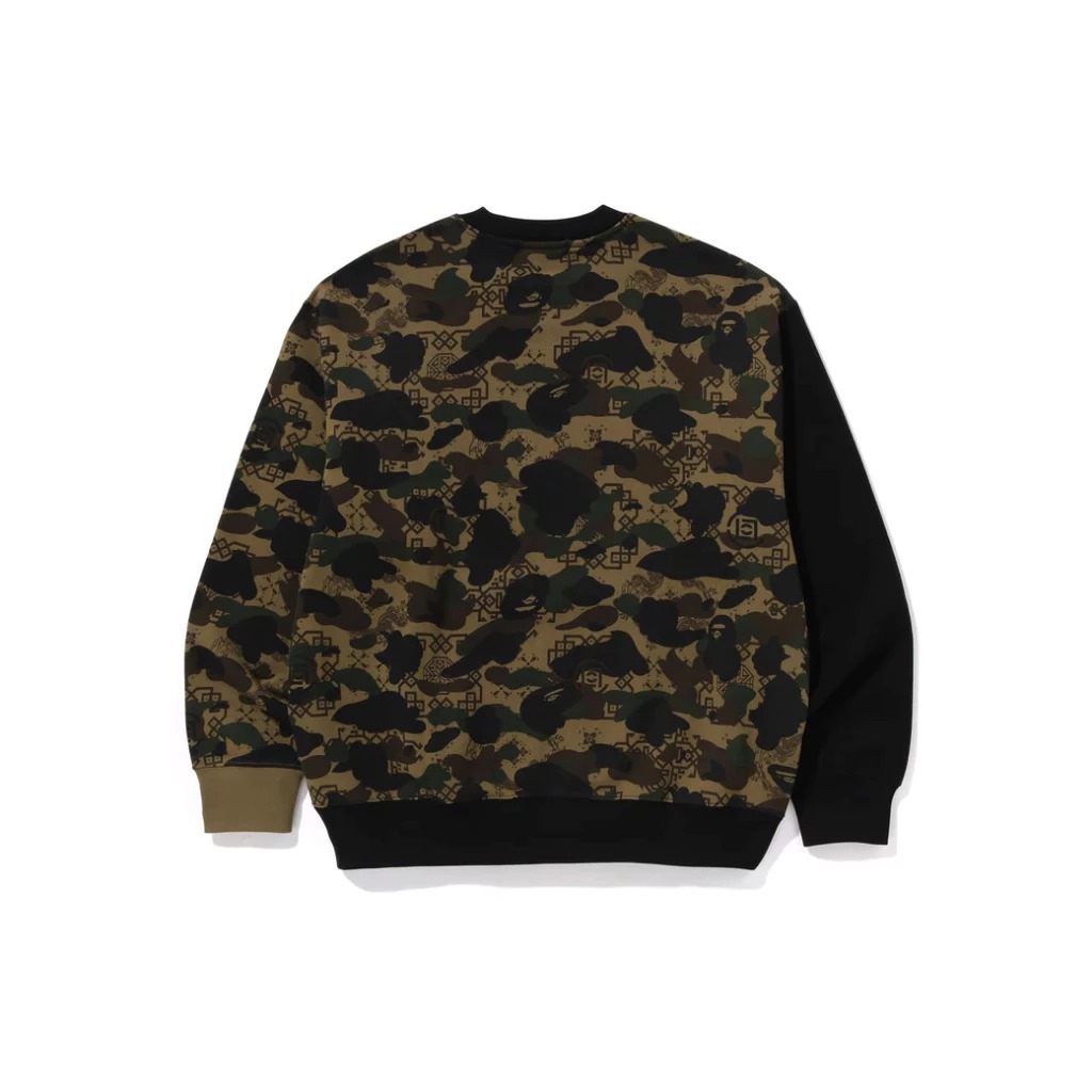 2024AW APE BAPE CLOT CAMO SHARK PATCHED RELAXED FIT CREWNECK SWEATSHIRT 寬版 聯名 鯊魚 貼布 大學T 現貨