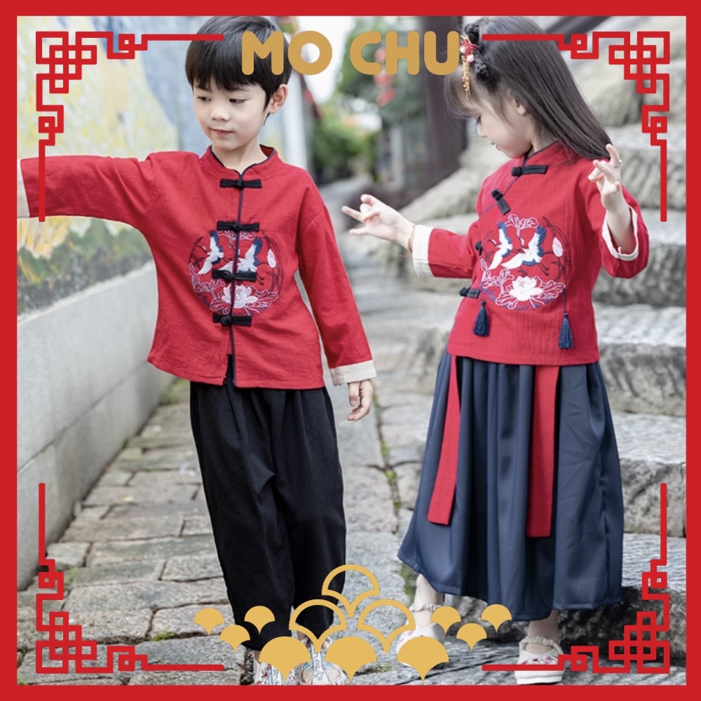 (130.140cm現貨)荷花仙鶴新年套裝(兩款)