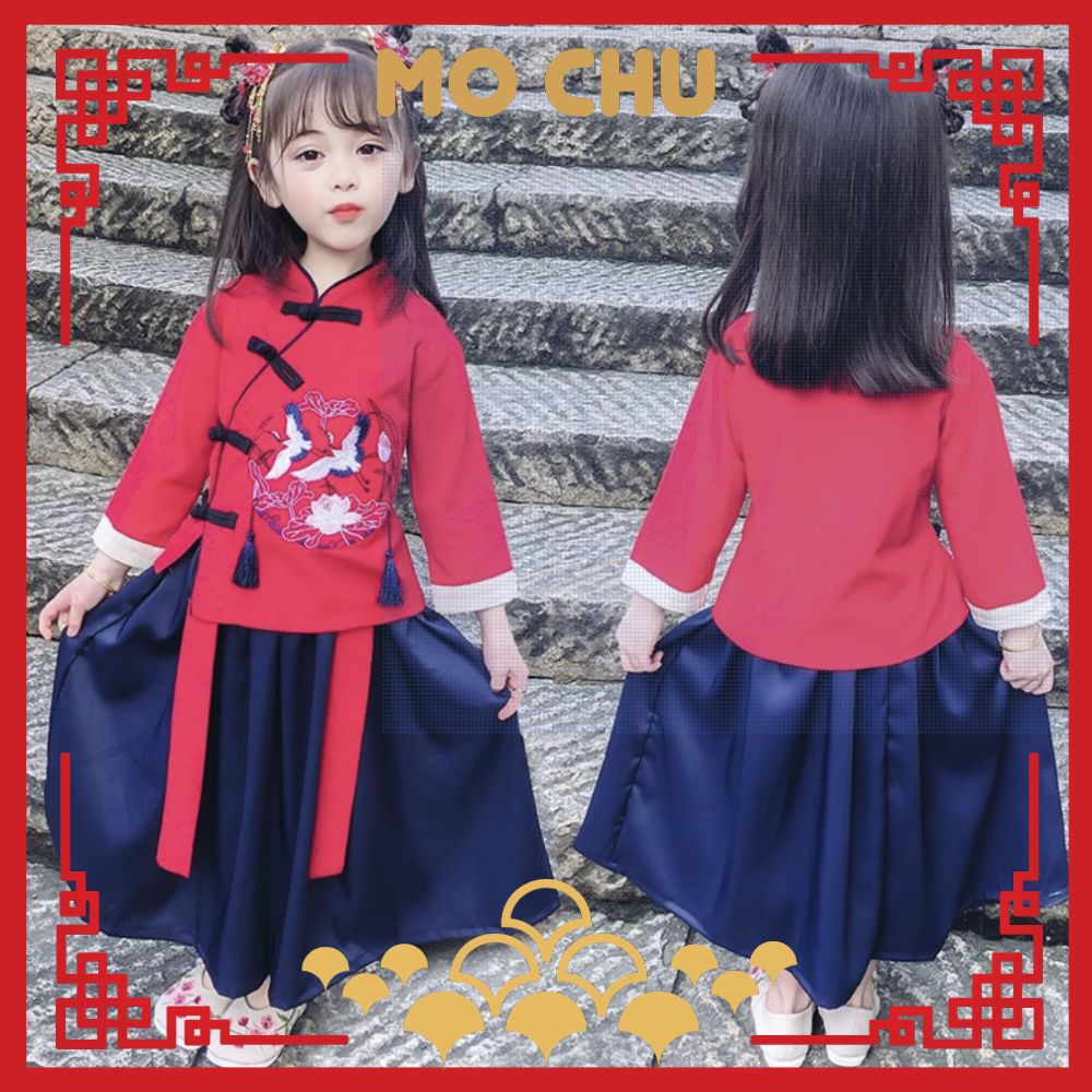 (130.140cm現貨)荷花仙鶴新年套裝(兩款)