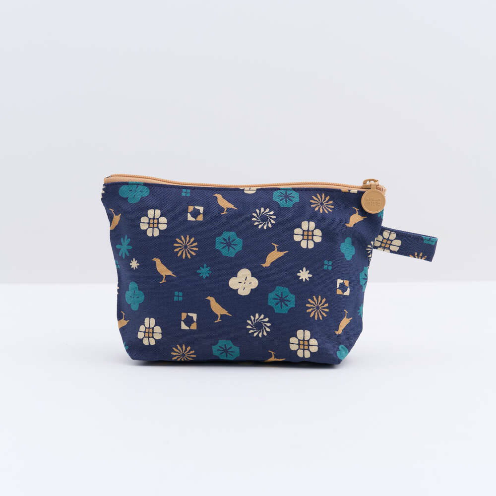 印花樂拉鏈梯形收納包