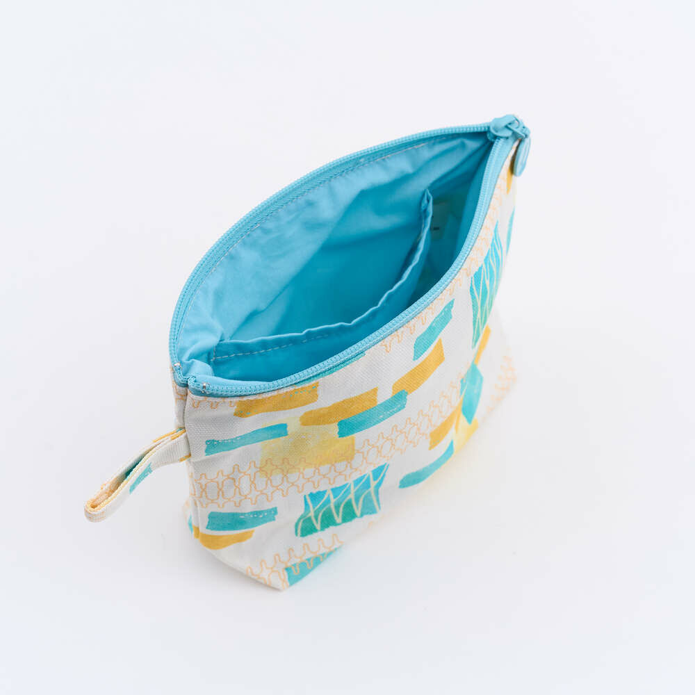 印花樂拉鏈梯形收納包