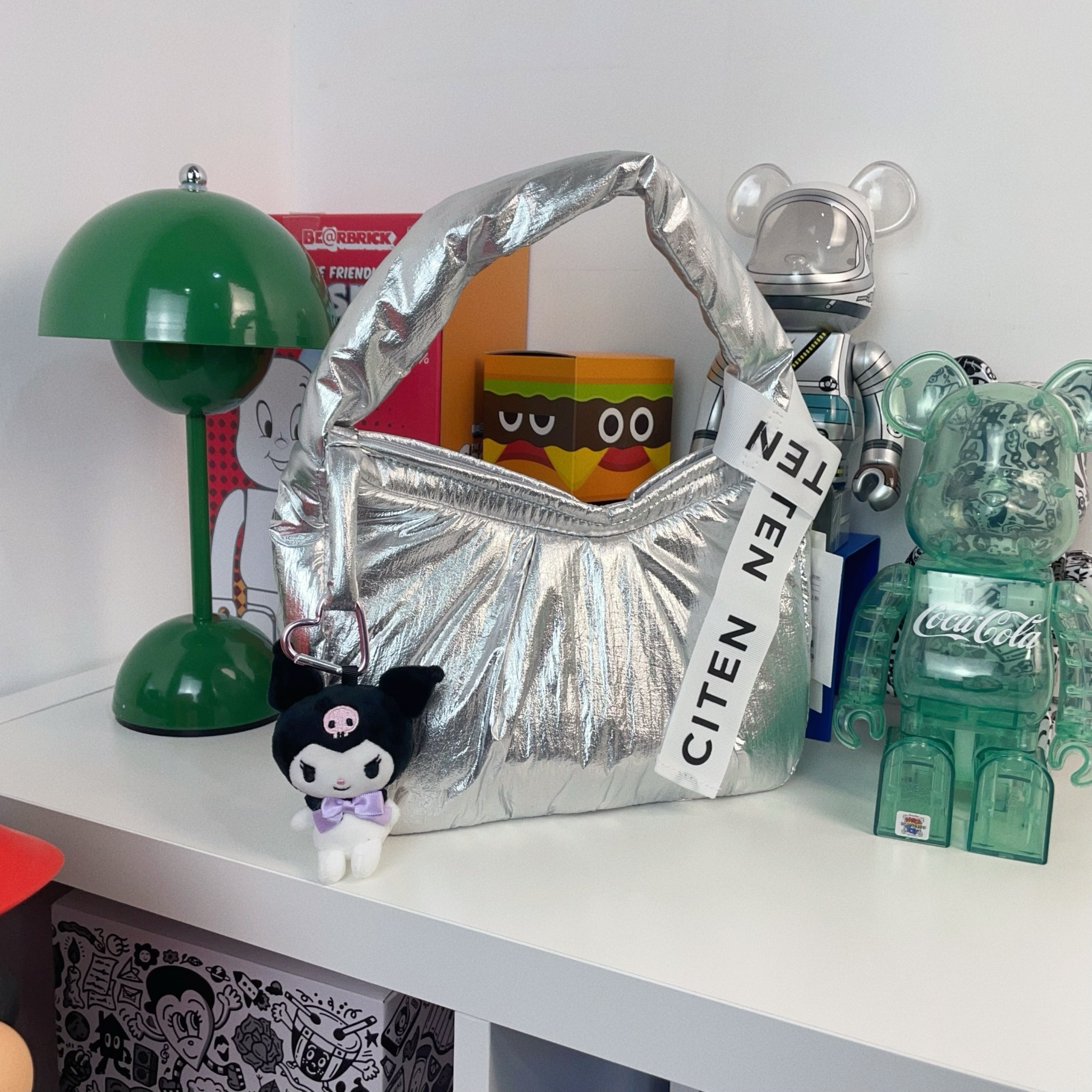 Citen 日本限定 銀色 黑色 小香風 手提包 單肩包