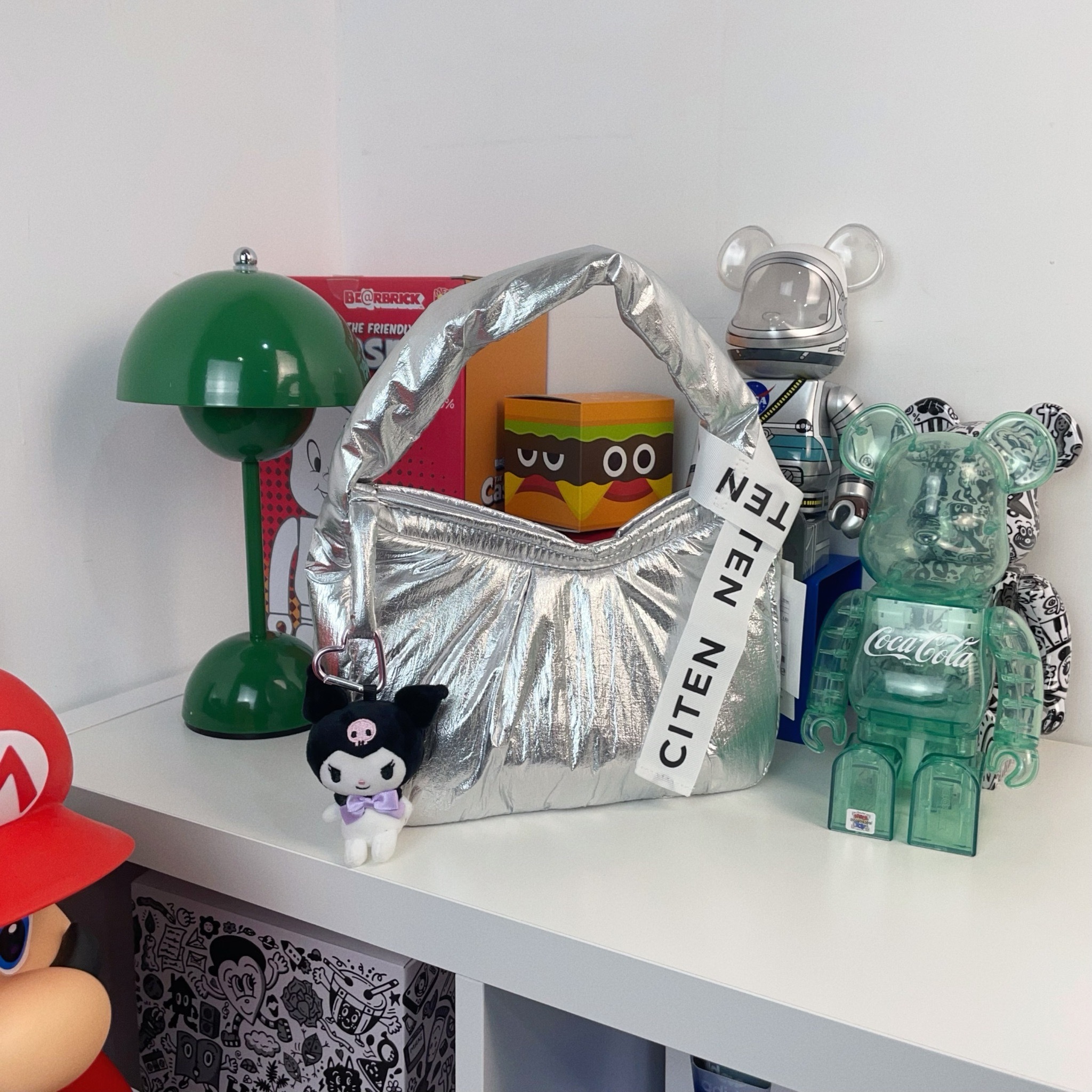 Citen 日本限定 銀色 黑色 小香風 手提包 單肩包