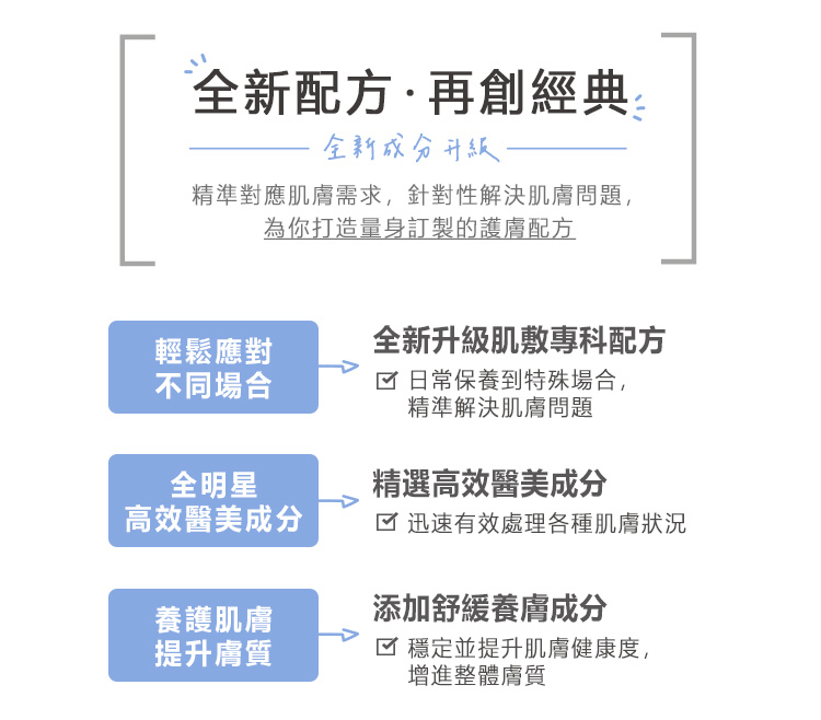 7肌膚專科新升級配方,添加舒緩養膚成分