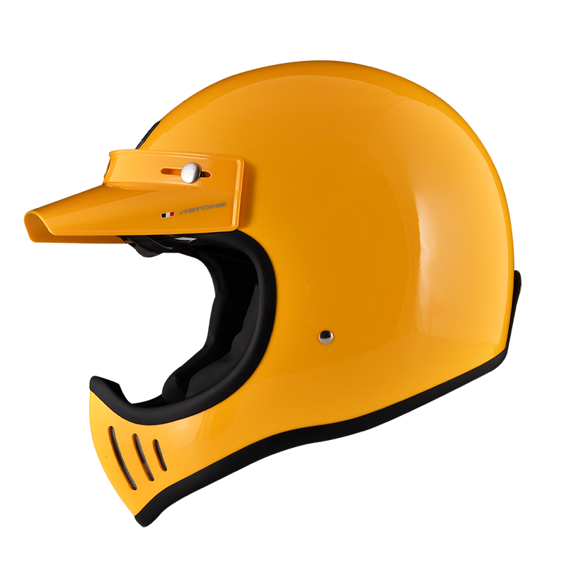 ASTONE Super Retro 山吹黃 素色 內墨片 全罩帽款 復古山車帽