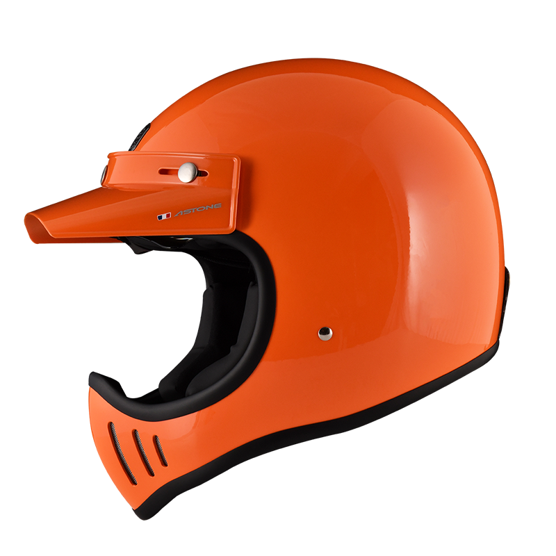 ASTONE Super Retro 落日橙 素色 內墨片 全罩帽款 復古山車帽