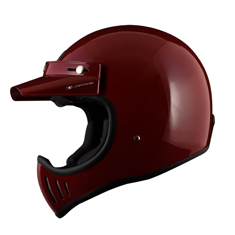 ASTONE Super Retro 勃根紅 素色 內墨片 全罩帽款 復古山車帽