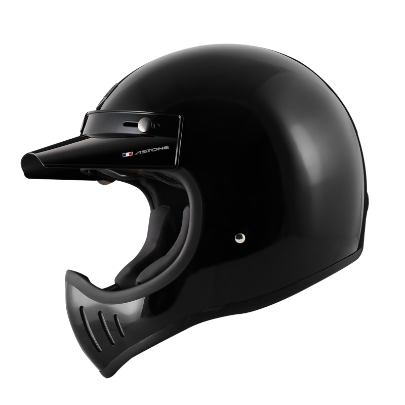 ASTONE Super Retro 鏡面黑 素色 內墨片 全罩帽款 復古山車帽