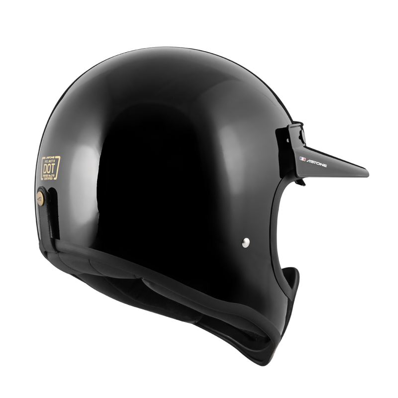 ASTONE Super Retro 鏡面黑 素色 內墨片 全罩帽款 復古山車帽