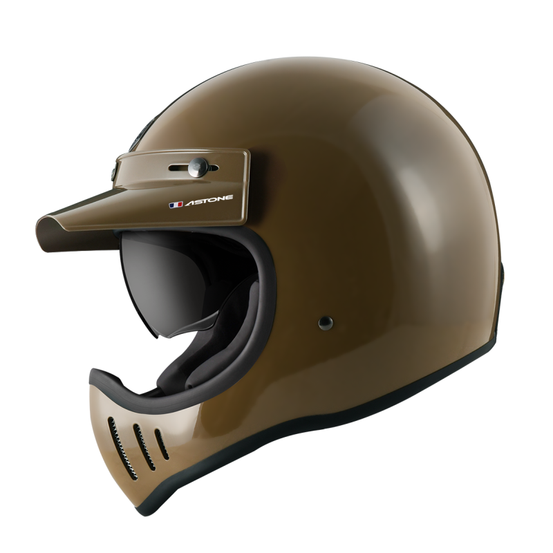 ASTONE Super Retro 咖啡拿鐵 素色 內墨片 全罩帽款 復古山車帽