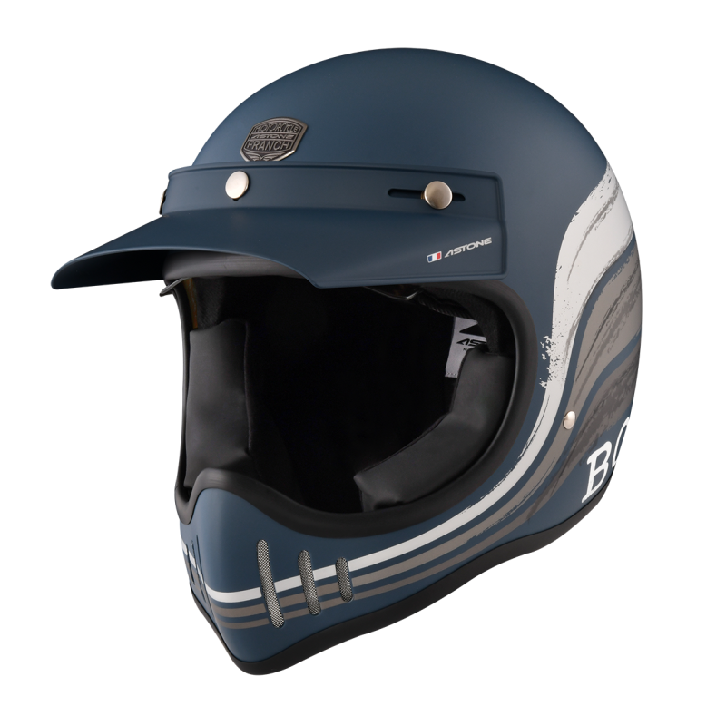ASTONE Super Retro AF11平石墨藍 彩繪 內墨片 全罩帽款 復古山車帽