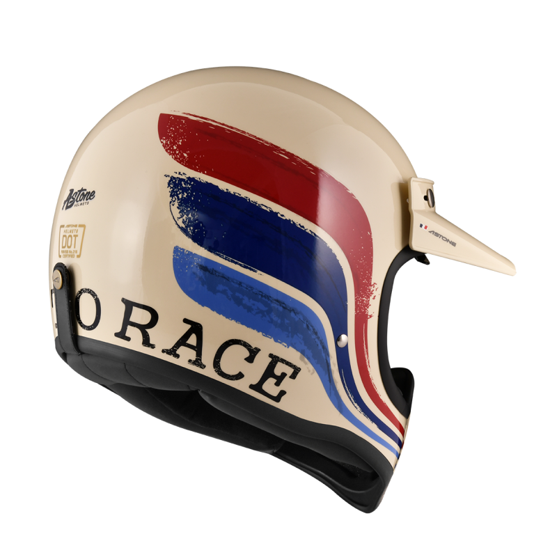 ASTONE Super Retro AF11米黃 彩繪 內墨片 全罩帽款 復古山車帽