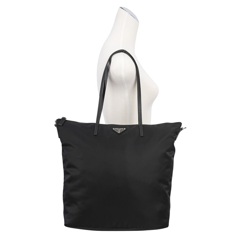 三角牌標誌尼龍二用托特包(黑色) 1BG189 ZOT F0002