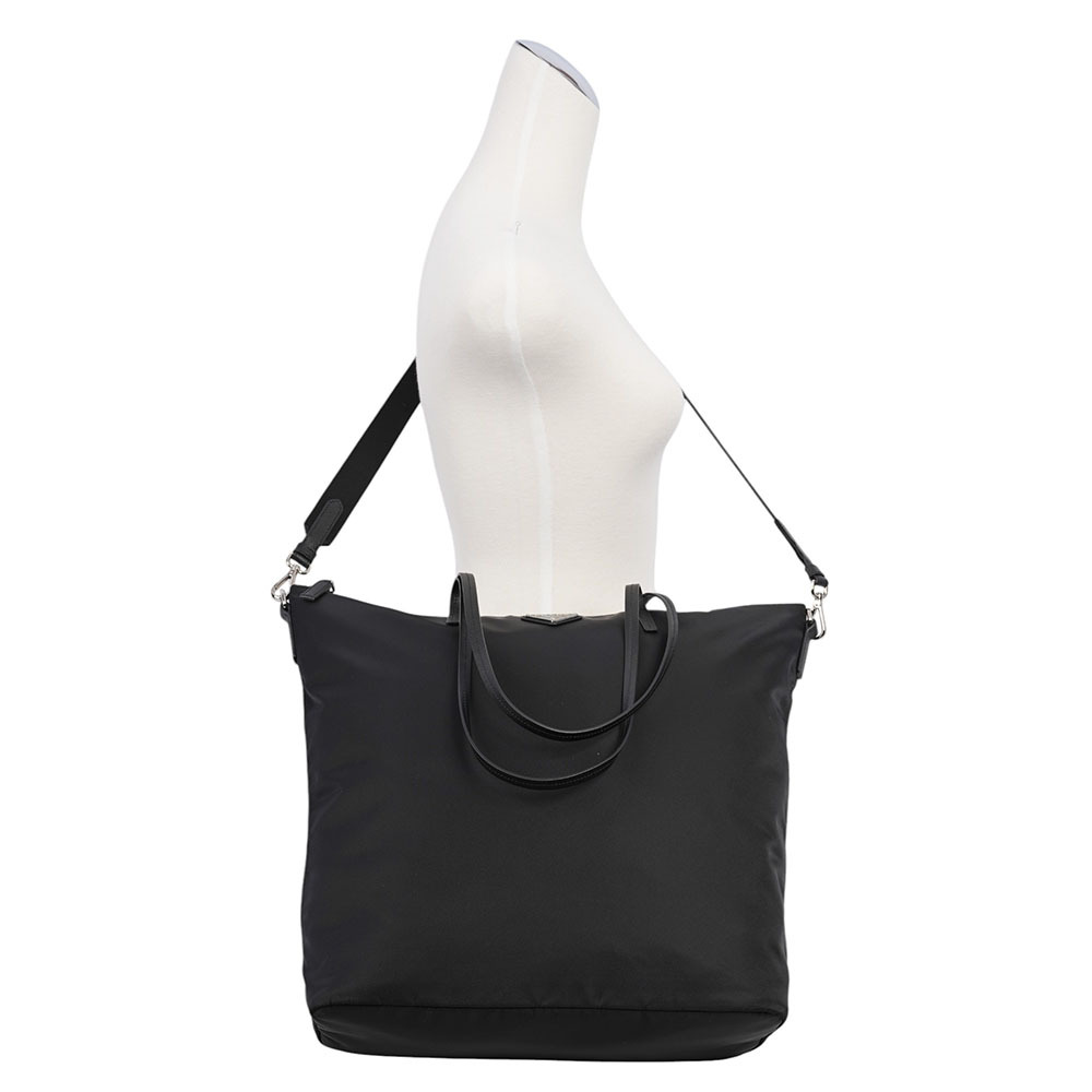 三角牌標誌尼龍二用托特包(黑色) 1BG189 ZOT F0002