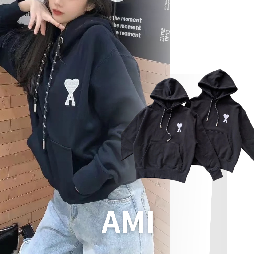 【HAO NICE】限量銀標100%正品 AMI 法國精品🇫🇷條紋抽繩連帽長袖 帽T