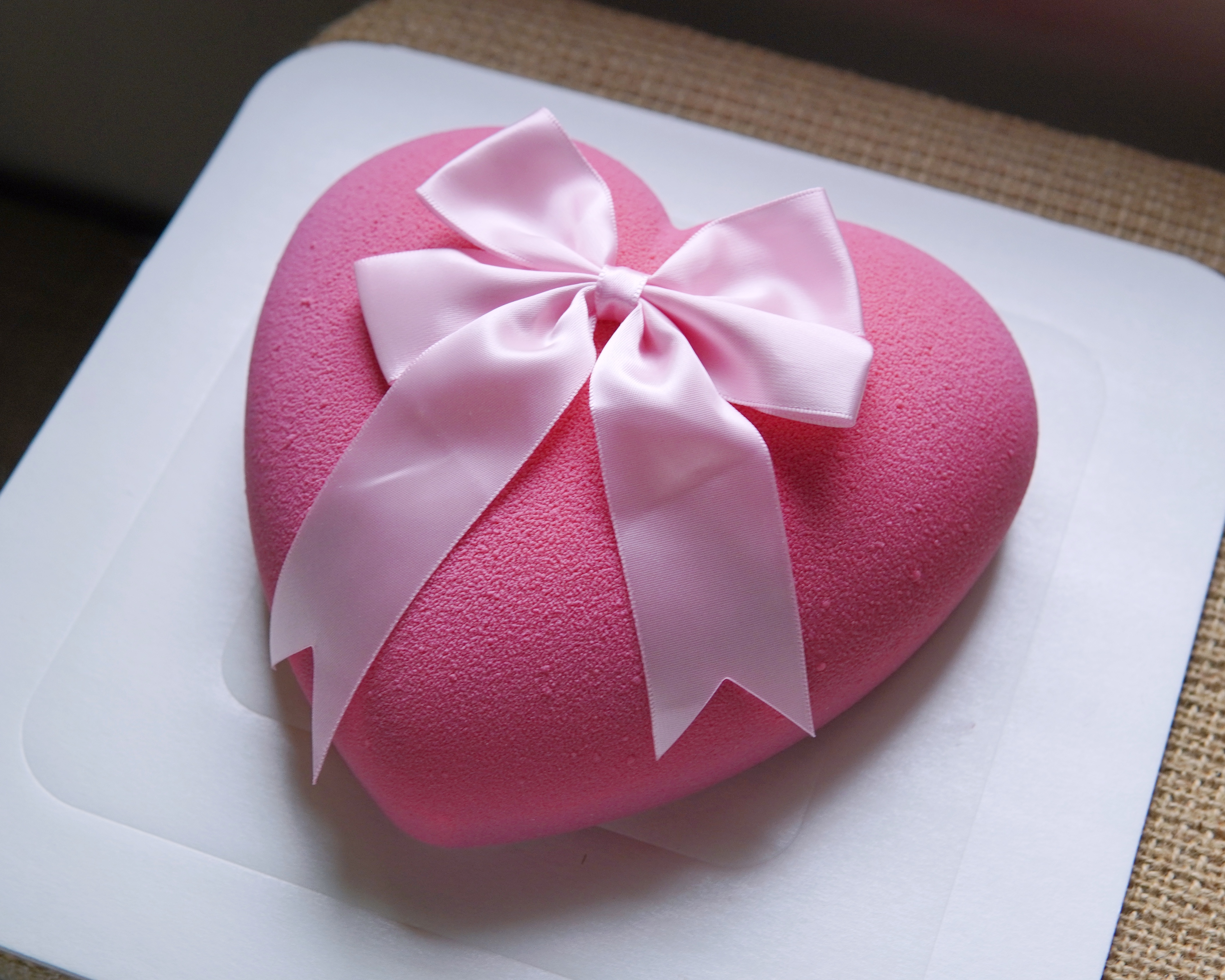 緞帶蝴蝶結愛心-粉紅(可客製顏色、不寫字)