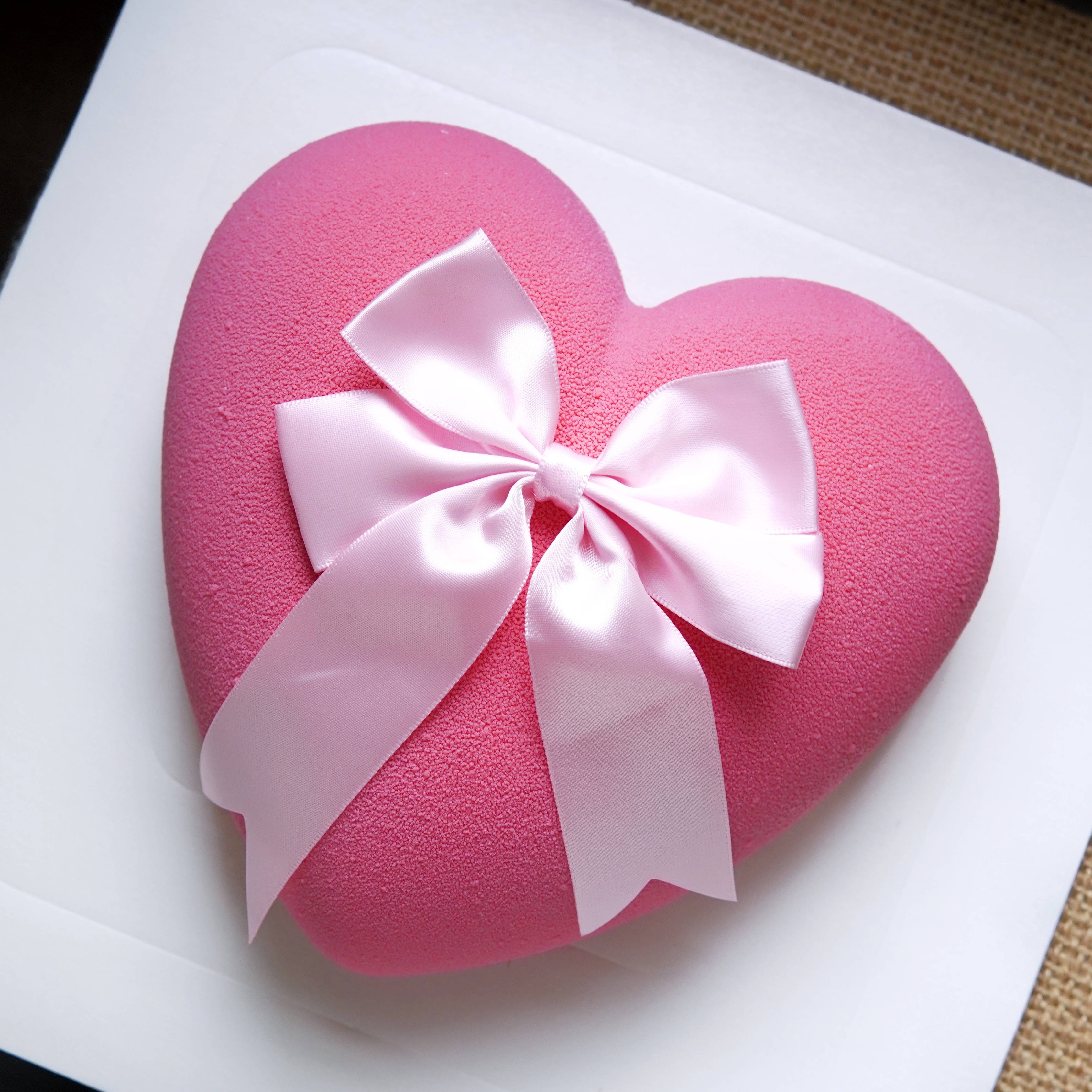 緞帶蝴蝶結愛心-粉紅(可客製顏色、不寫字)