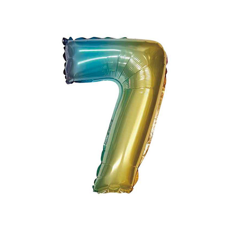 佈置用氣球/極光色 數字7
