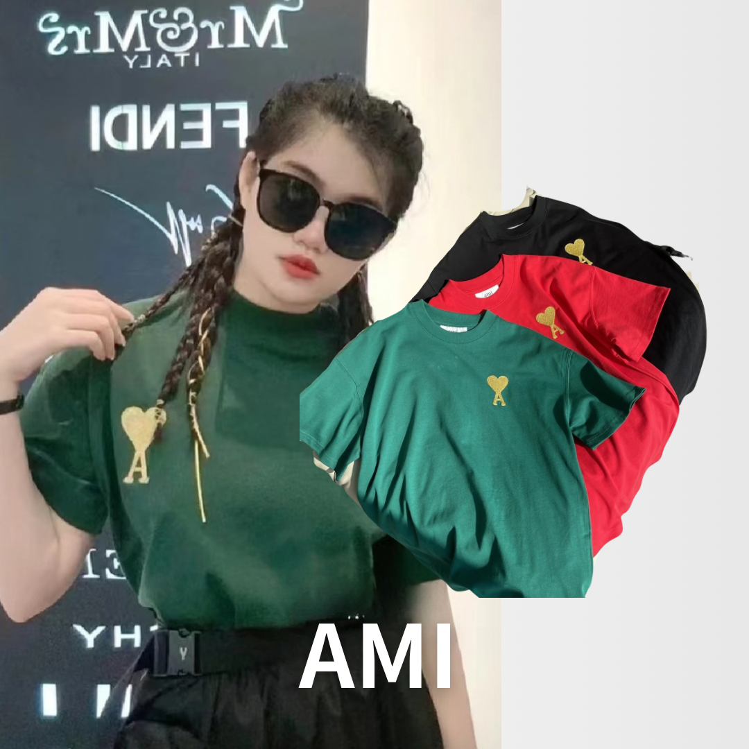 韓國刺繡金標 Ami 最新潮 金標三色 ami短袖T恤