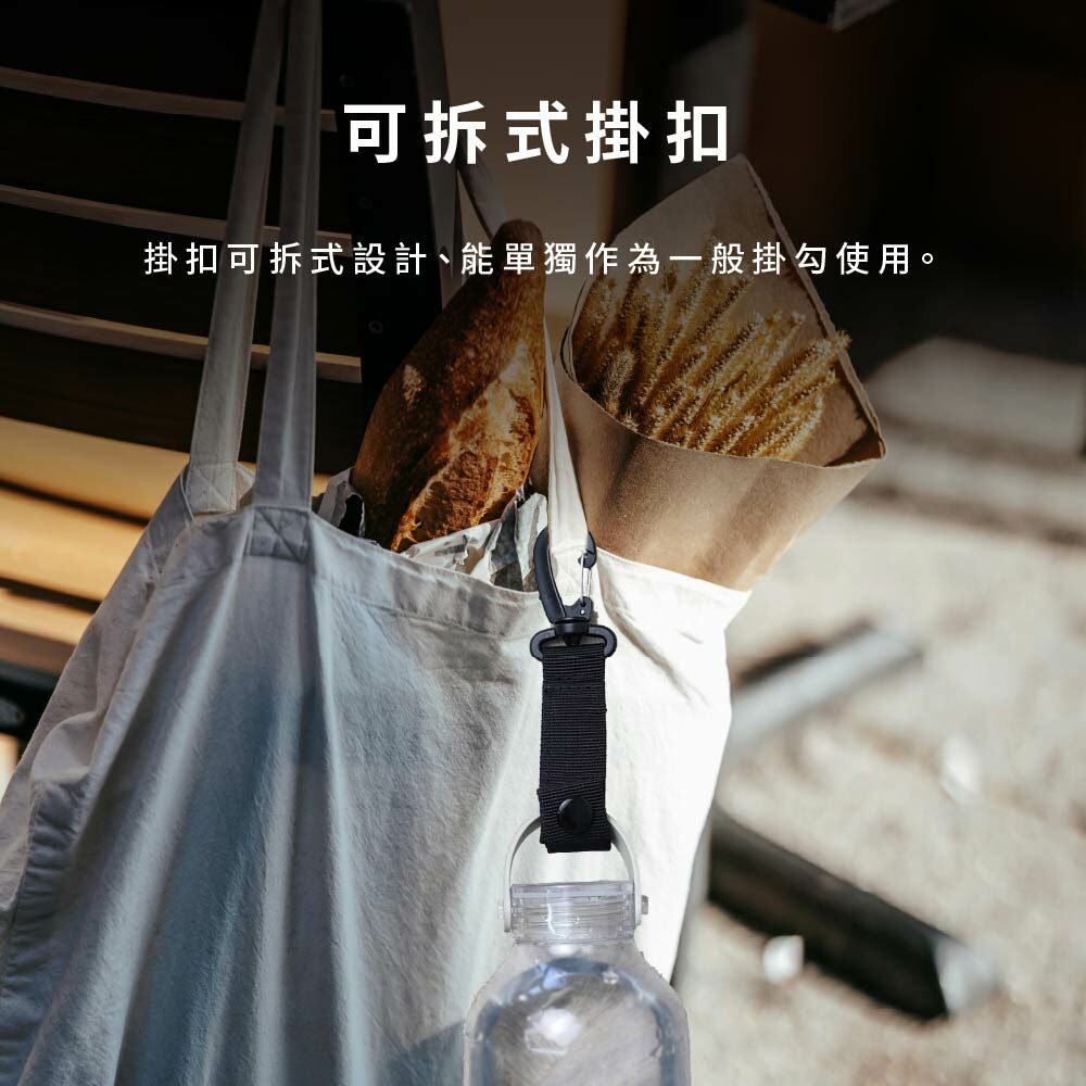 PAMABE Outdoor露營機能圓形零錢包,具可拆式掛扣、可單獨作為掛勾使用