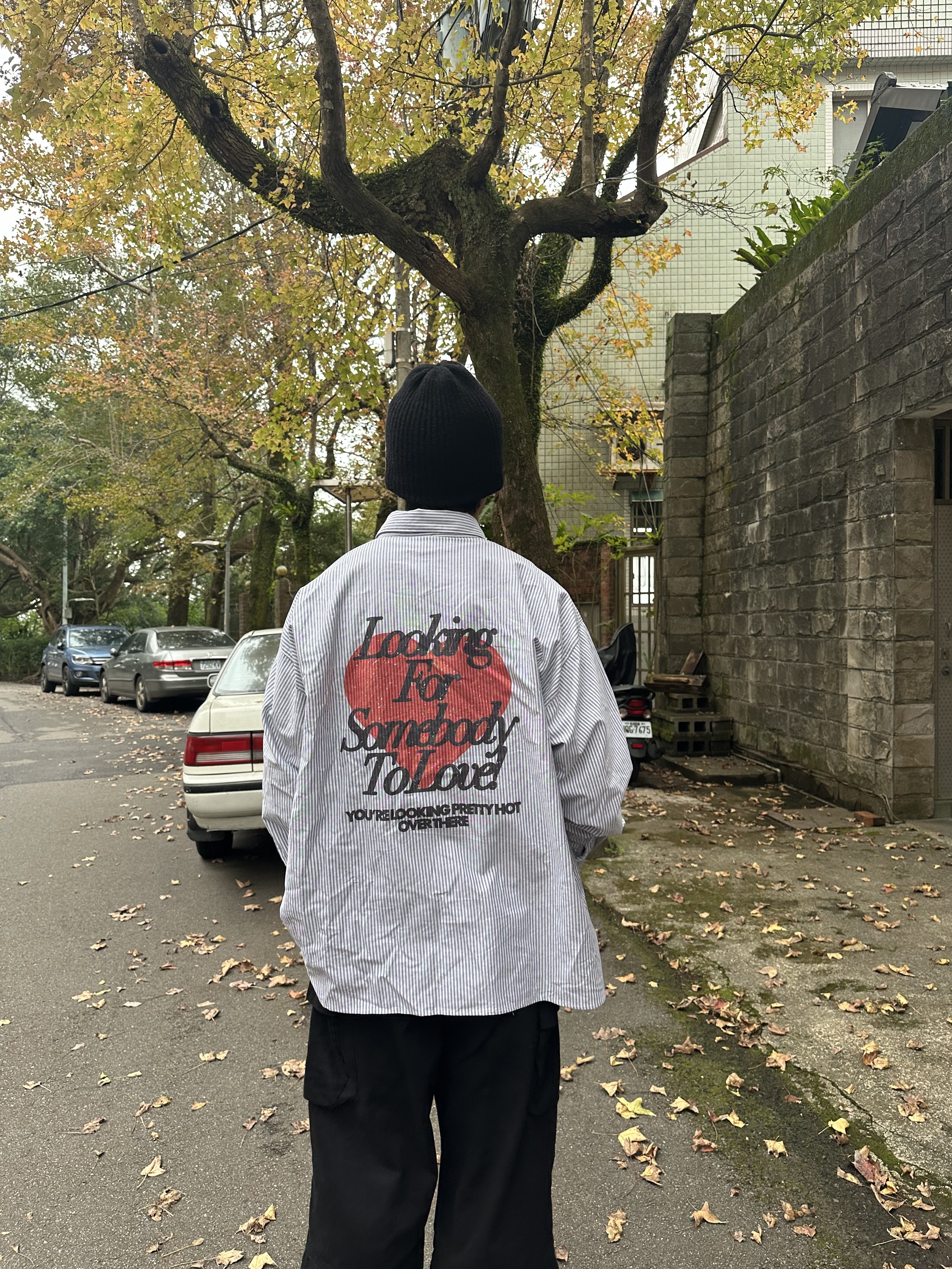 尋找愛人 街頭氛圍 條紋 長袖 襯衫