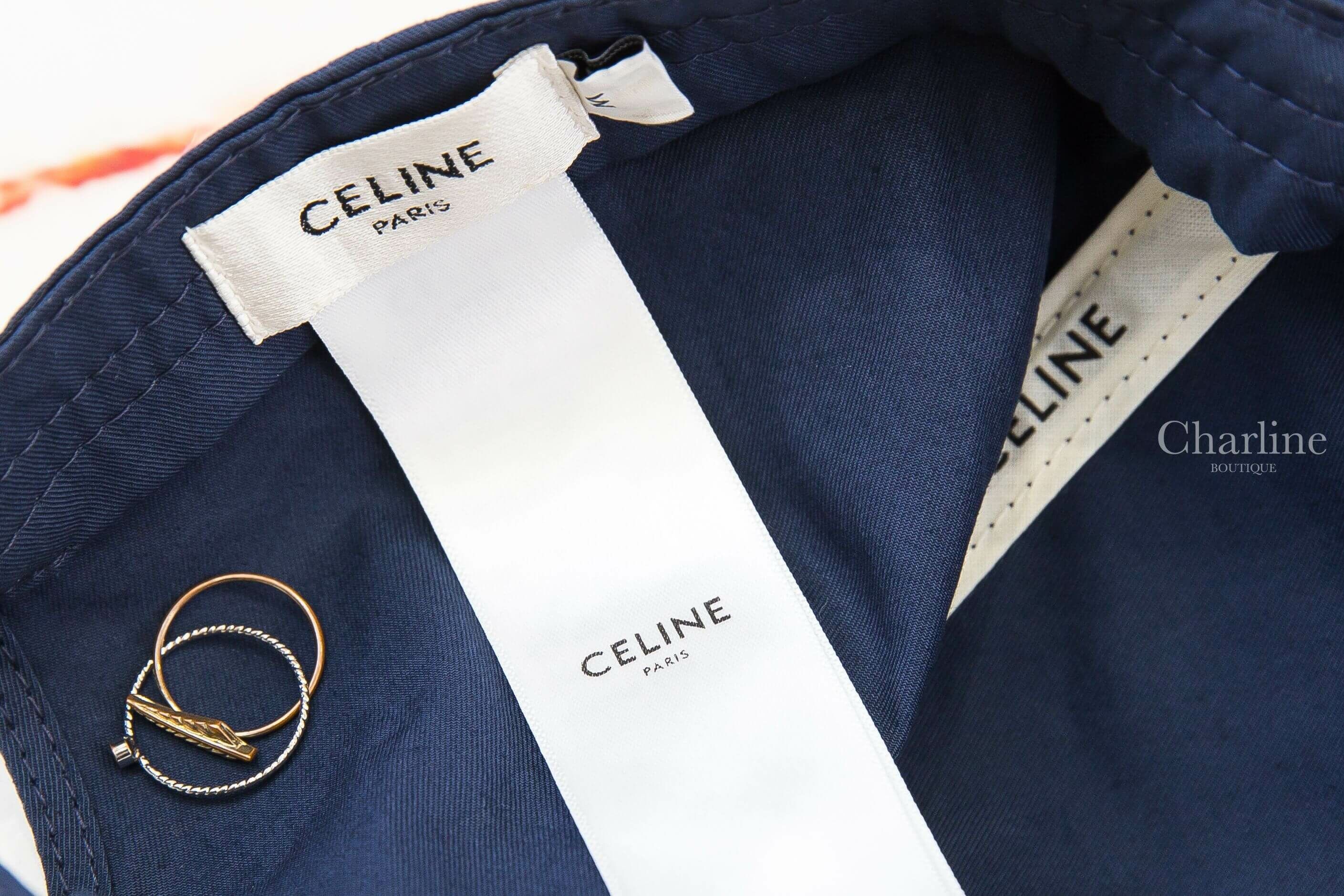 Celine Initial Baseball Cap In Cotton 海洋藍色刺繡白色C棉質棒球帽-Charline Boutique 精品代購