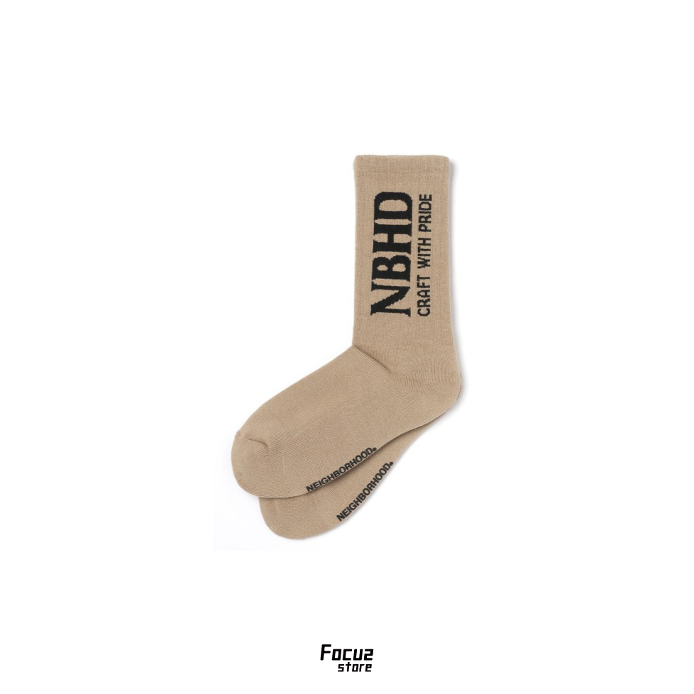 【Focus Store】預購 NEIGHBORHOOD Logo socks "Beige" Logo襪子 米褐色