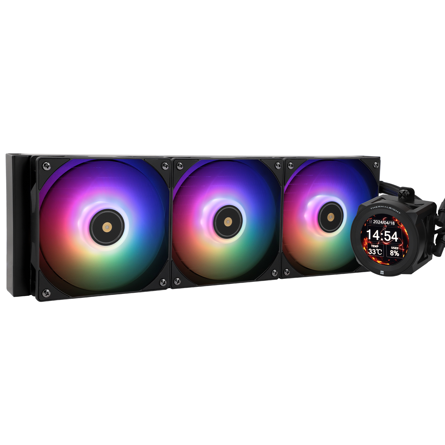Thermalright Core Vision 360 ARGB w/2.1IPS 黑色/白色 水冷散熱器