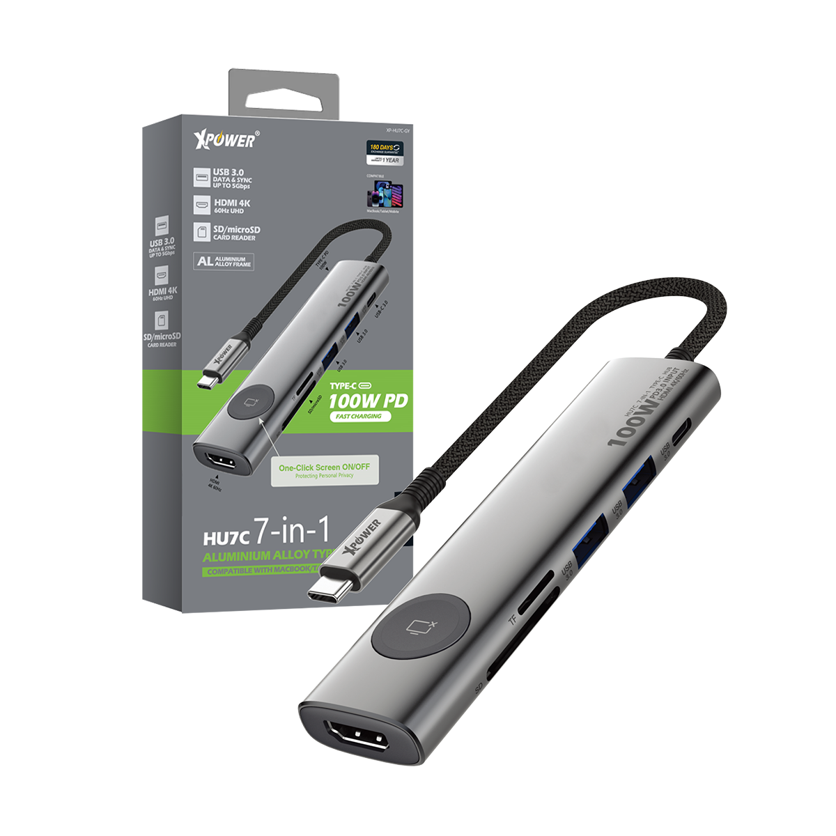XPower HU7C 7合1 100W PD Hub