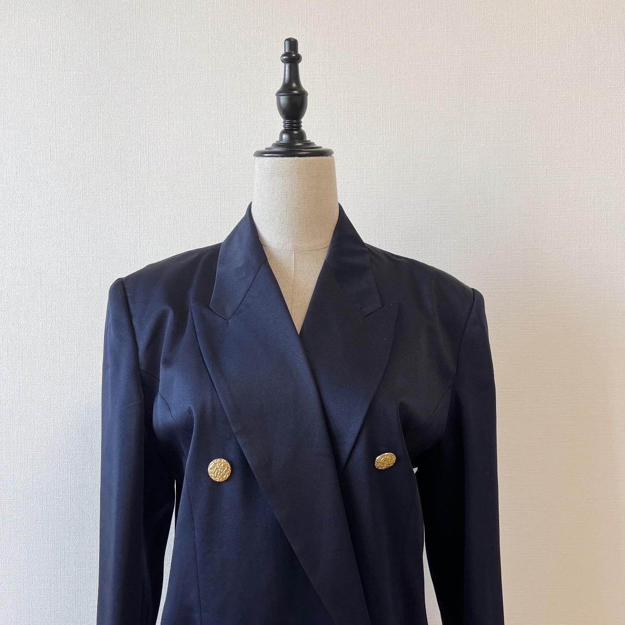 海軍藍金色雙排鈕長身西裝外套