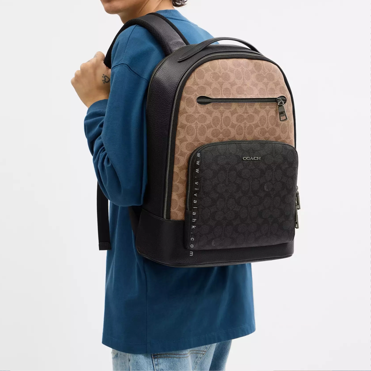 Coach - Ethan 背囊 (拼色C字暗花) (CZ392)