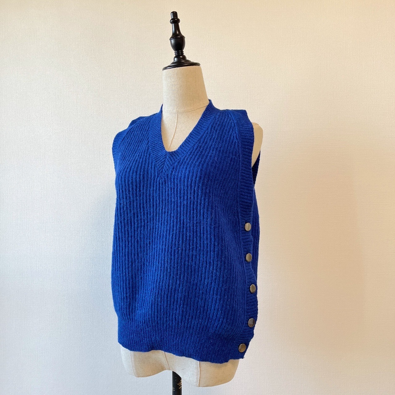 Chloé 80s古著寶藍色背心毛衫