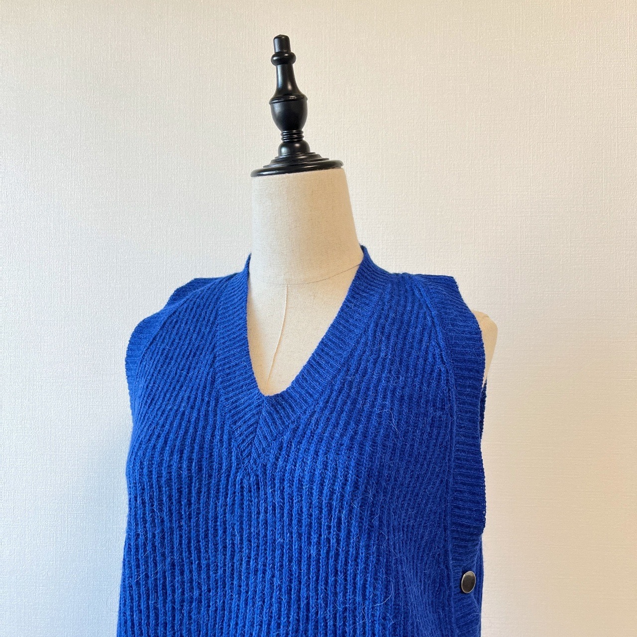 Chloé 80s古著寶藍色背心毛衫