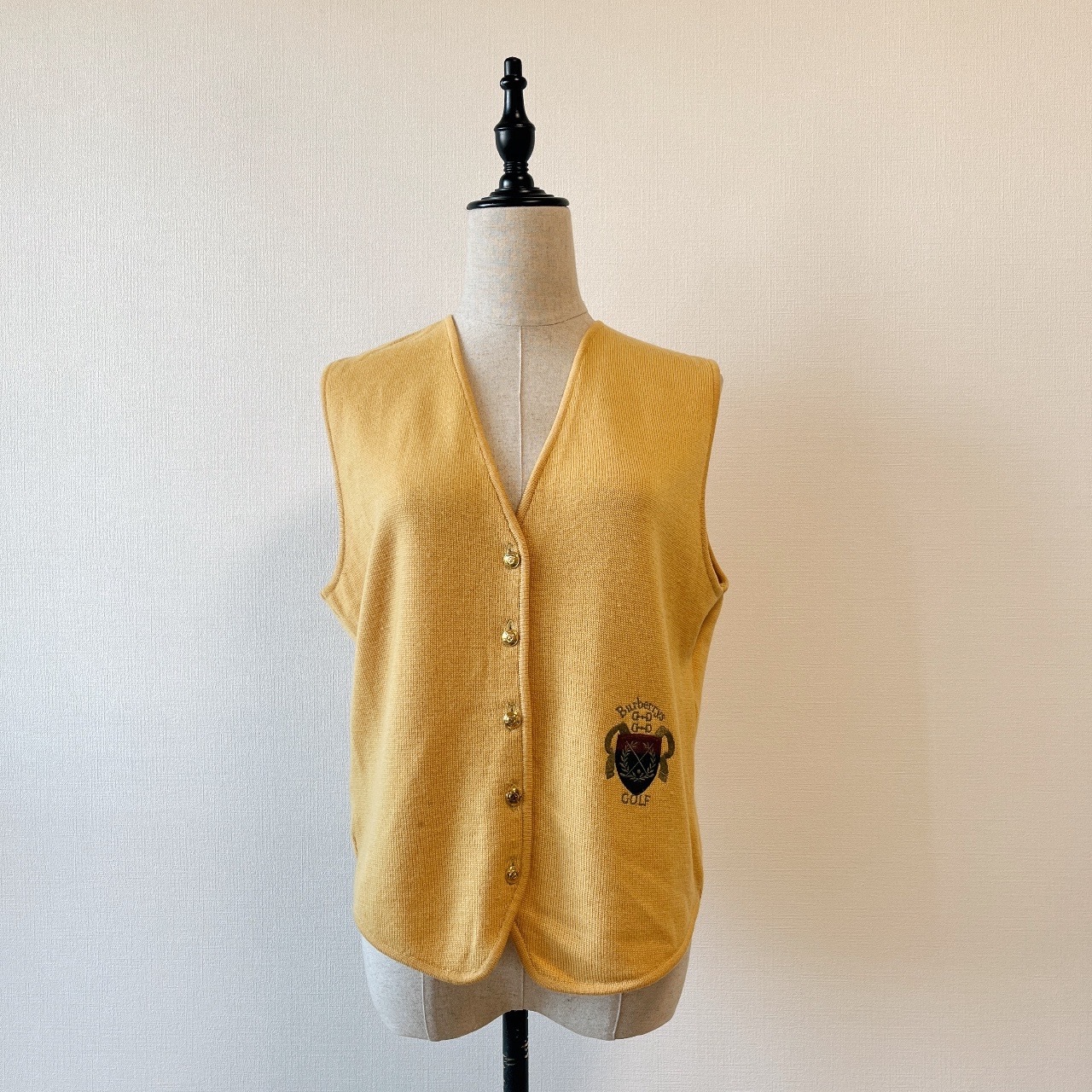 Burberrys 90s日本製芥末黃色背心毛衣