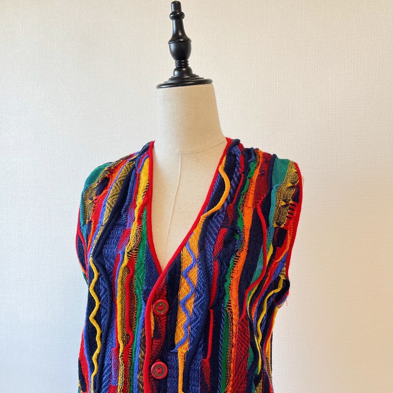 OK Originals澳洲製彩色立體針織背心毛衣