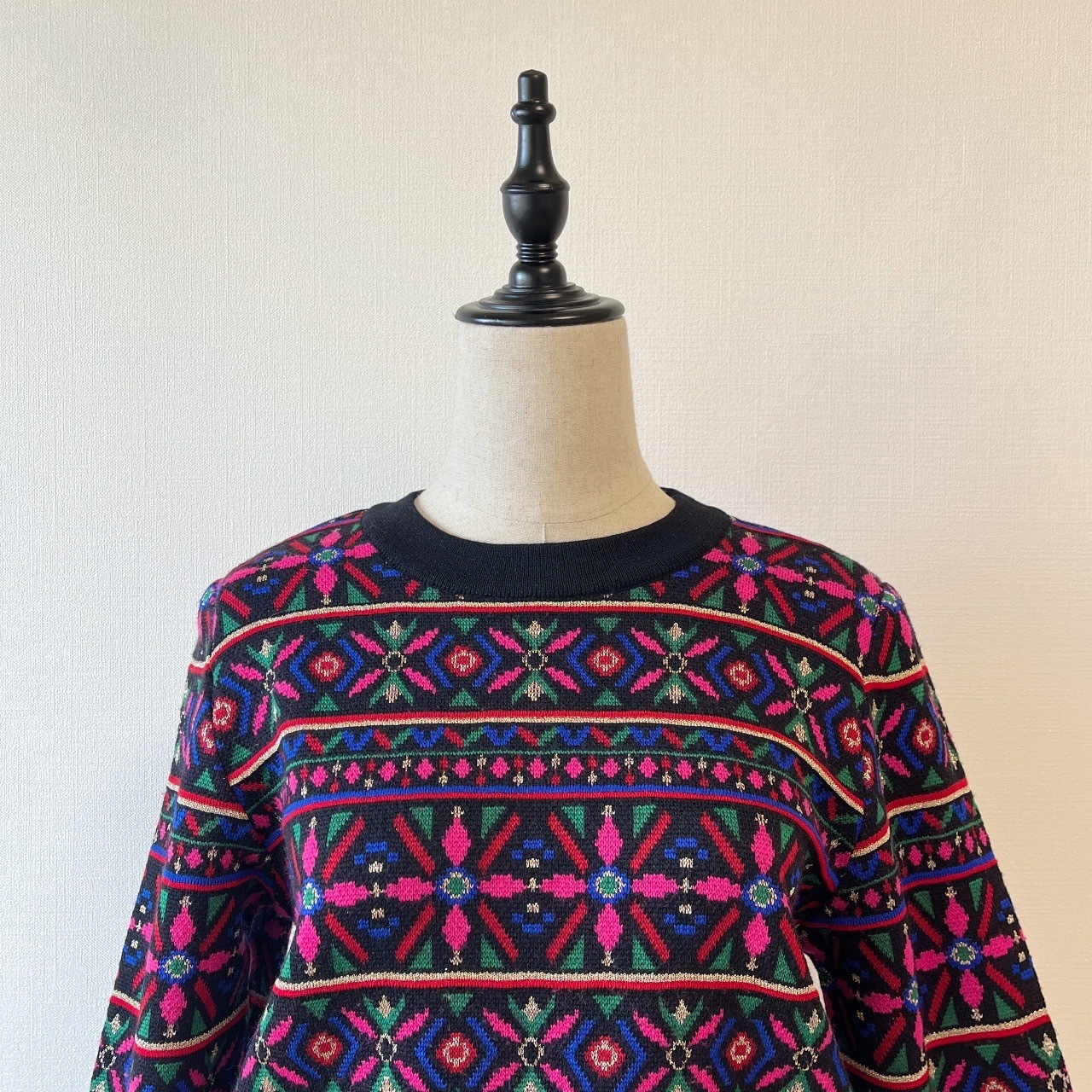 Yves Saint Laurent 80-90s黑色雪花圖案毛衣