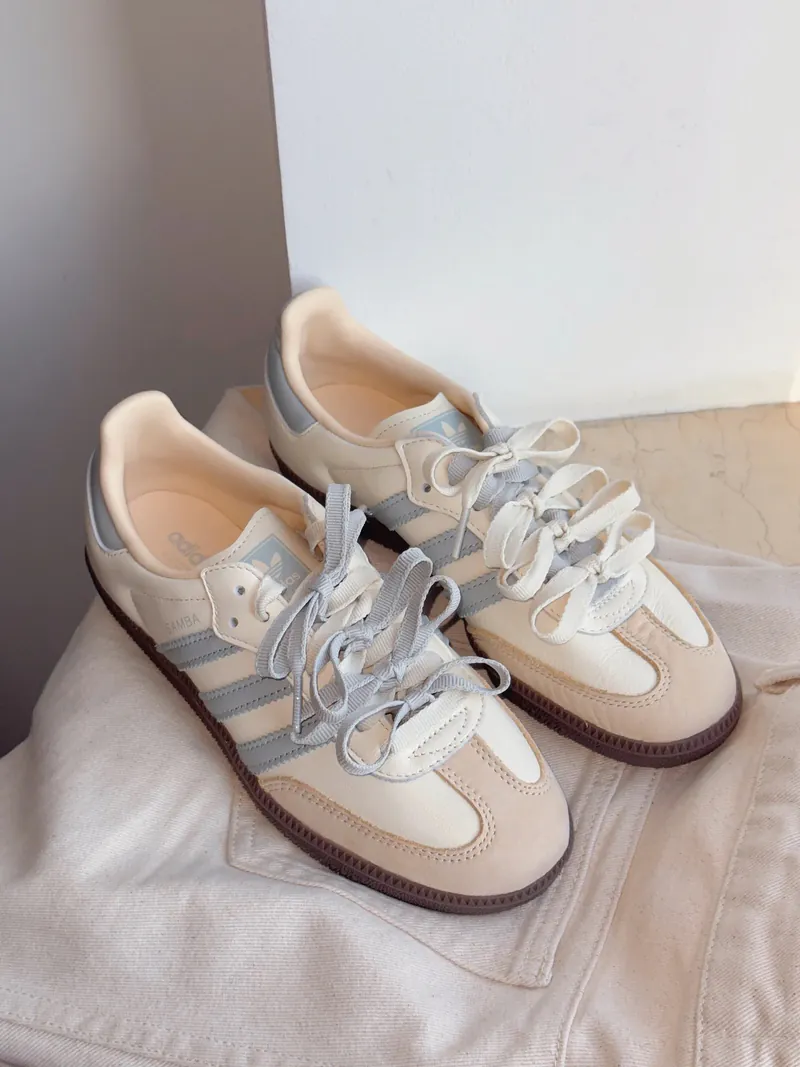 ADIDAS SAMBA OG 海鹽芝芝 灰藍 奶油色 米色 莫蘭迪色 焦糖底 女鞋