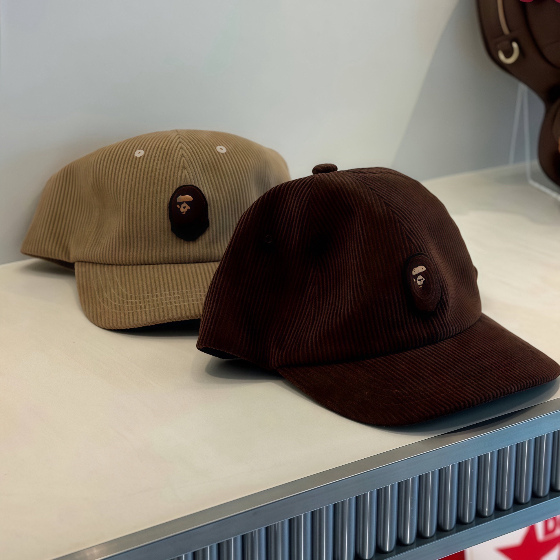 A BATHING APE Ape Head Corduroy Cap 猿頭 4色 燈芯絨 老帽 棒球帽 帽子
