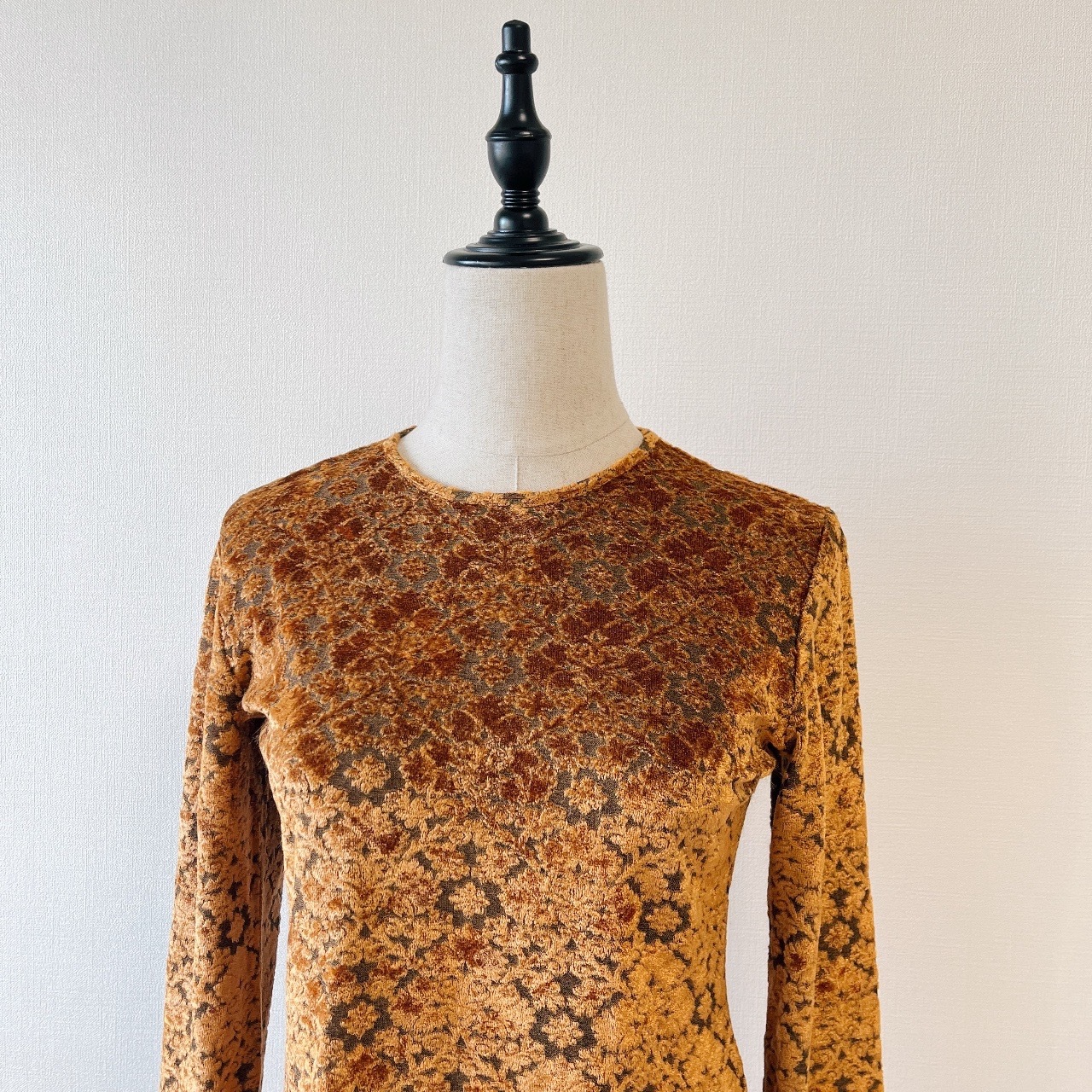 Bleu Blanc Rouge 90s法國製芥末金色絲絨上衣