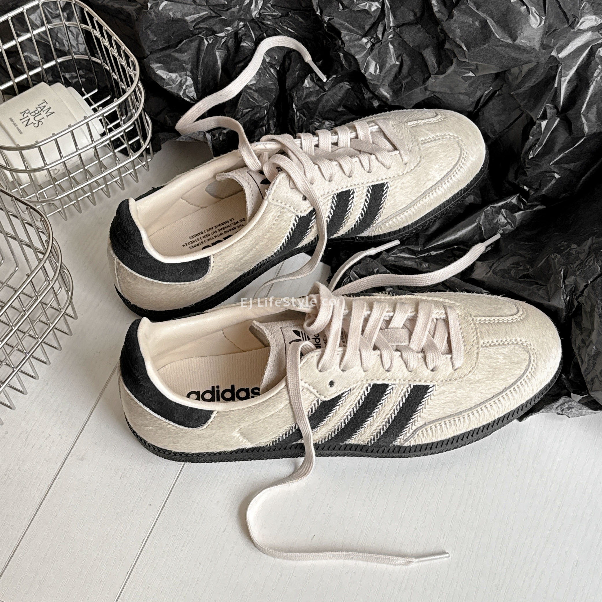 ADIDAS SAMBA OG "COW HAIR" 牛毛 黑奶油 米色 米白 米灰 黑底 絨毛 女鞋 JP5329 / 現貨＋預購