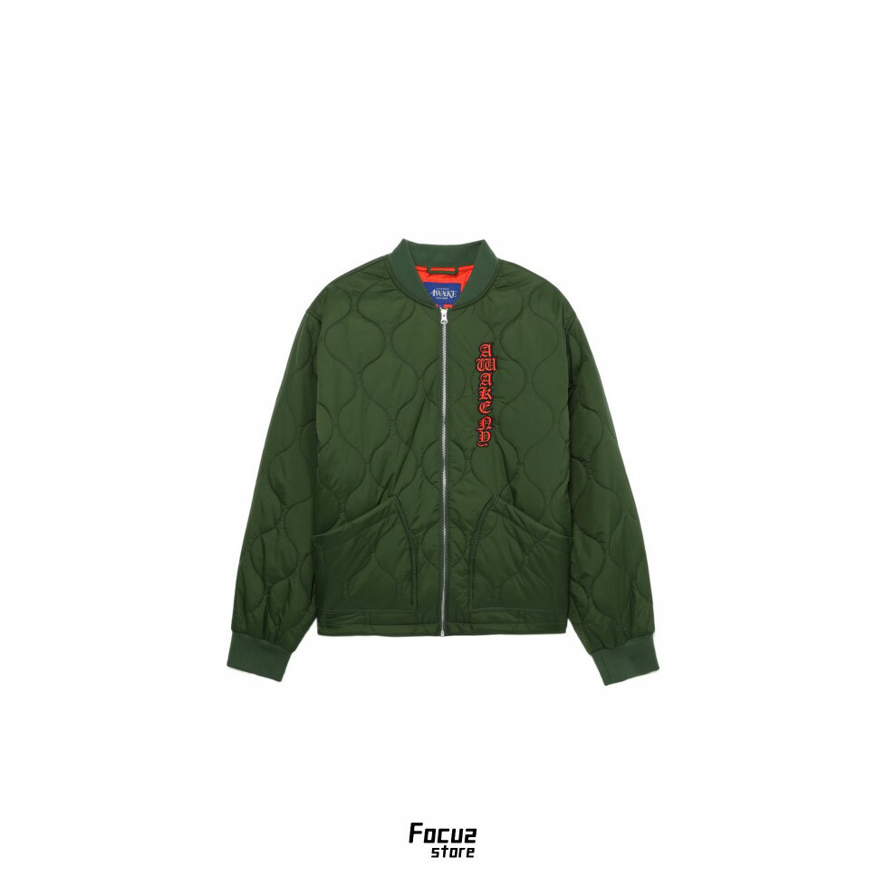 【Focus Store】預購 AWAKE NY Cobra embroidered quilted bomber jacket "Army Green" 軍綠 夾克外套
