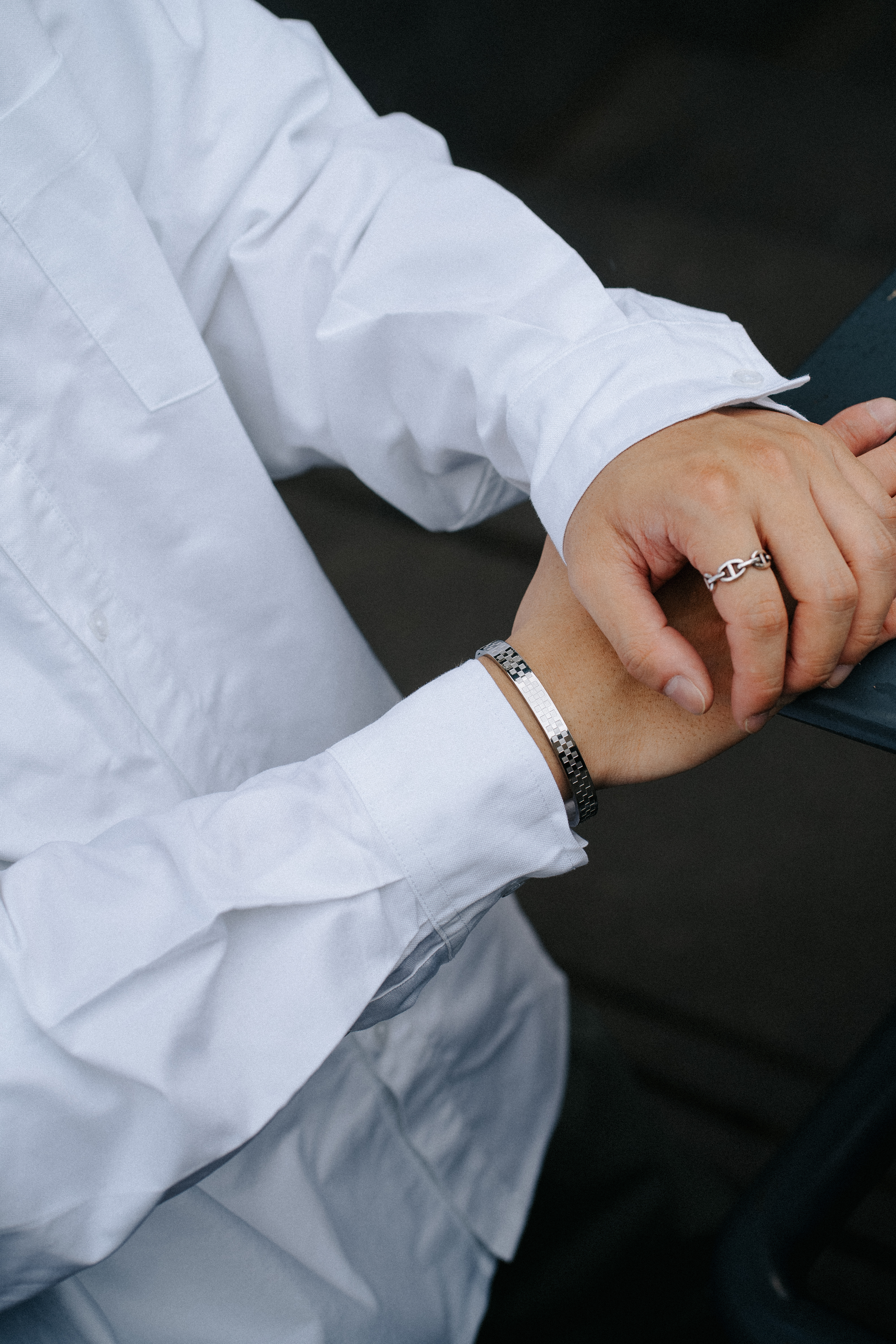 #現貨 (ACCB516) 鋼手鍊 菱格紋手鐲