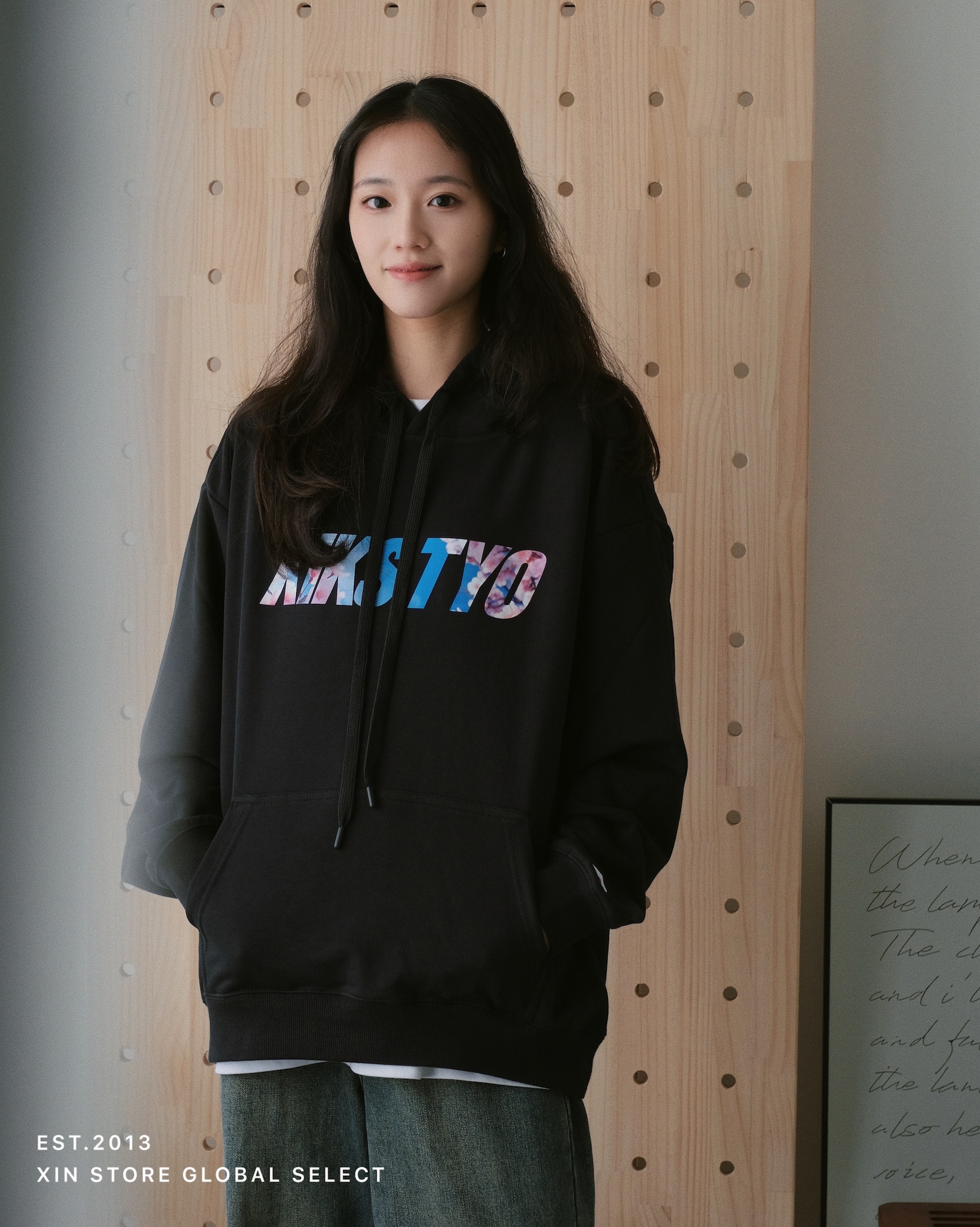 <經典回憶殺>KIKS TYO 星野亞希 櫻花LOGO 帽TEE 黑