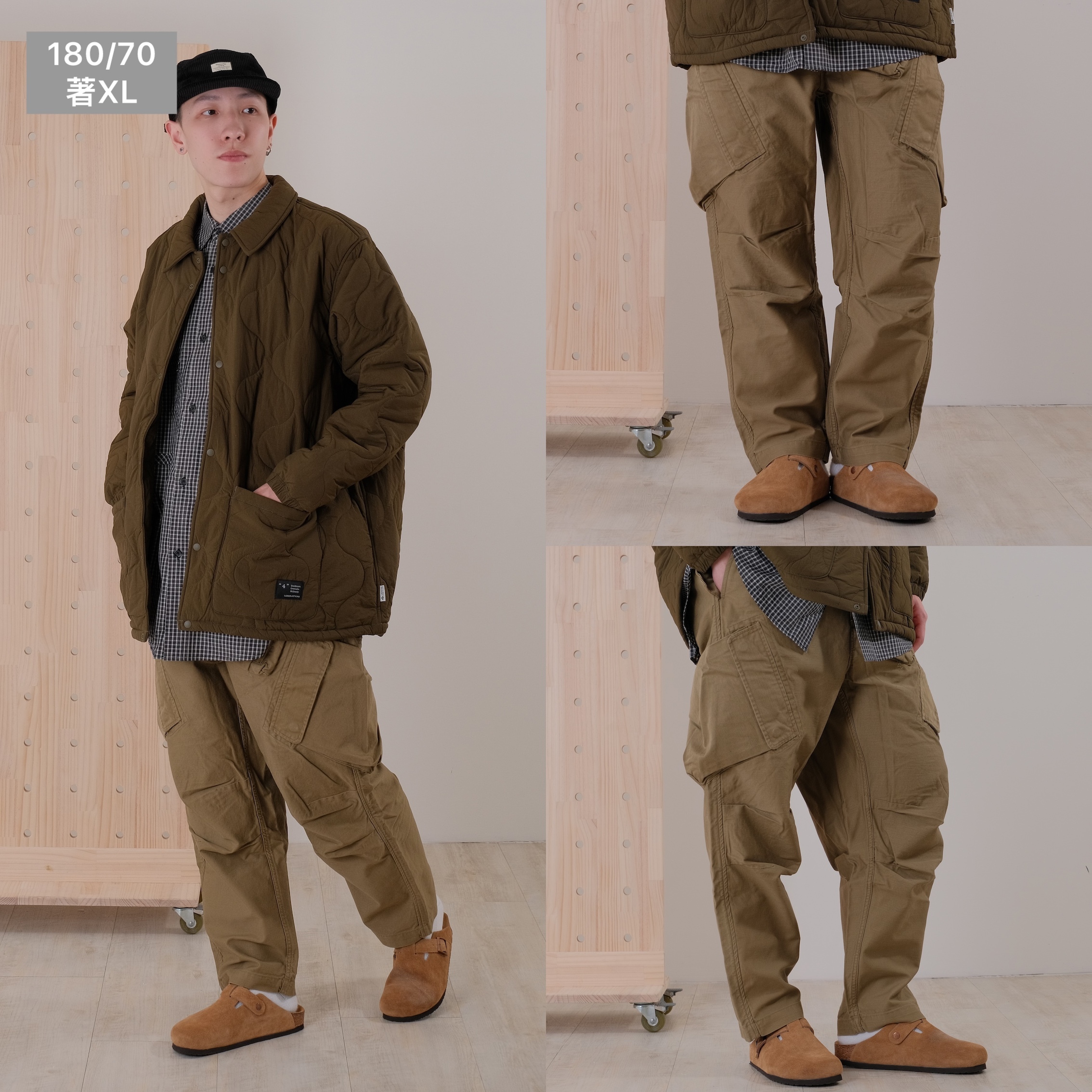 <現貨>IVORY Scratch Wrinkles Pants 工裝 抓皺 拉鍊 抽繩 長褲 兩色【H-7008】