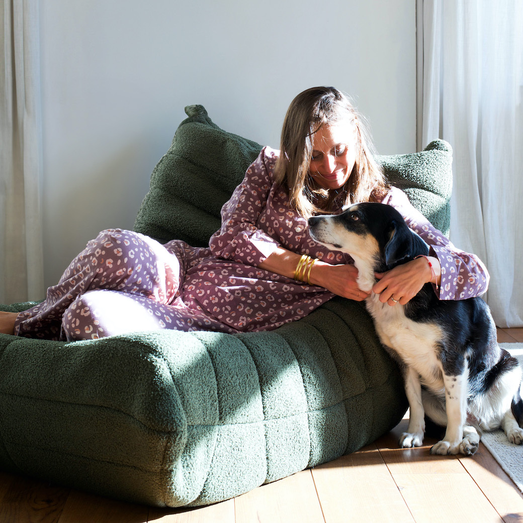 豹紋接骨木紫莓混棕彩-長袖｜睡衣套裝