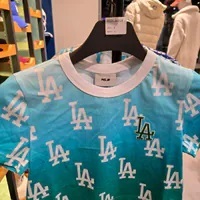 [S] MLB ALL OVER LA LOGO CROPPED TOP,GREEN, 3FTSM6123K0001-07GNL (SMLB429)