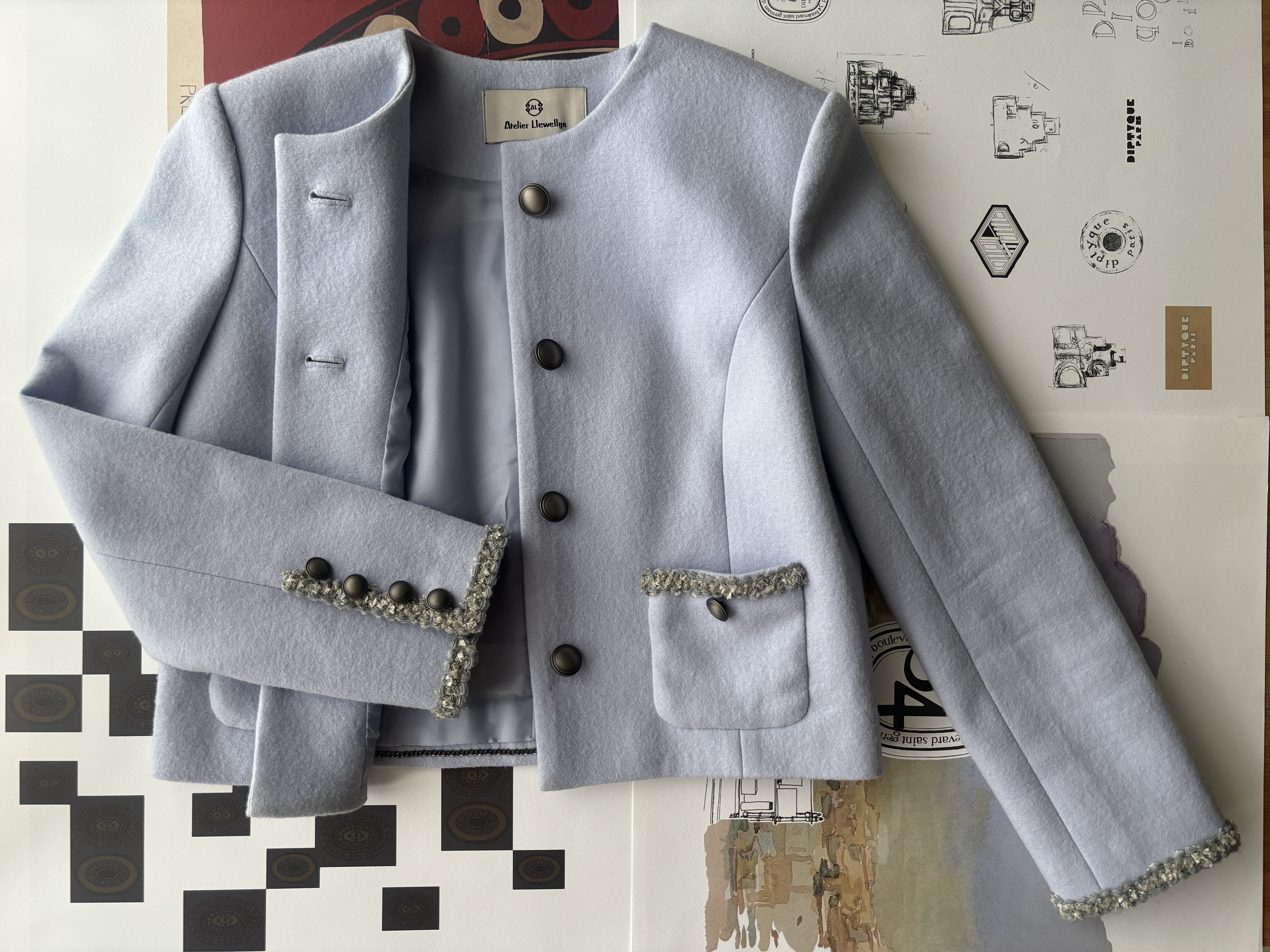 【訂製系列】圓領毛料外套 Wool Blazer