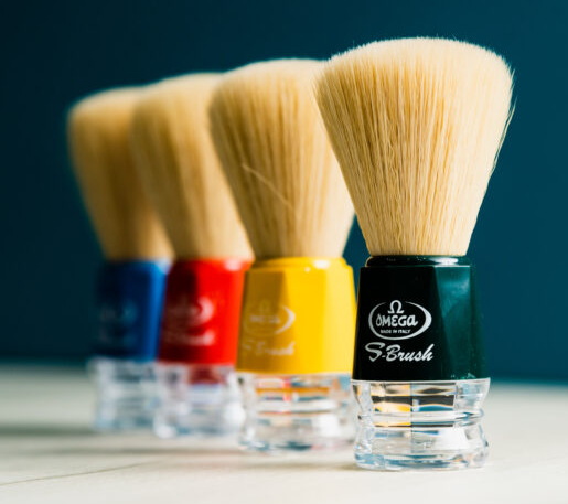 OMEGA S10018 合成纖維刮鬍刷 *黃