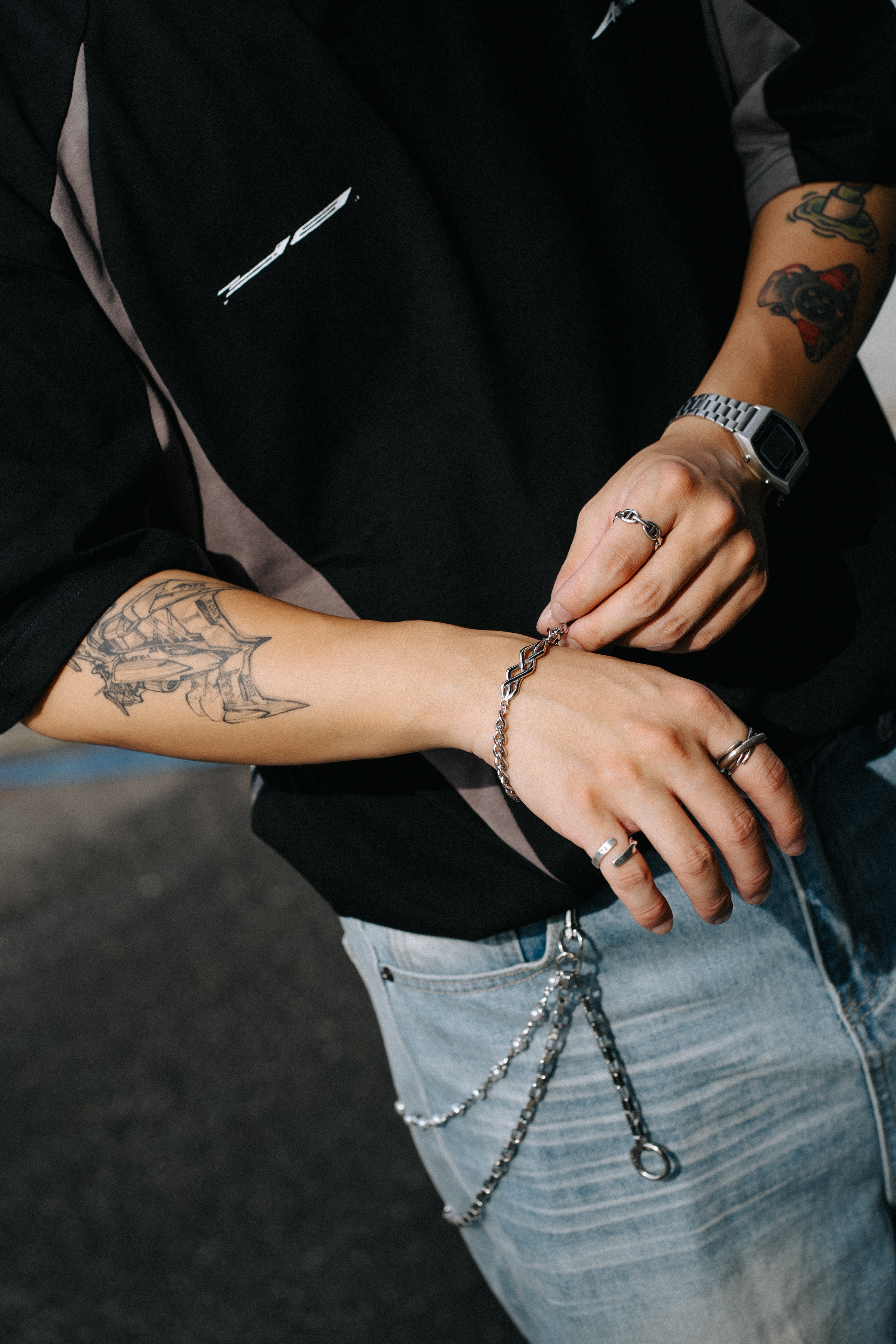 #現貨 (ACCB519) 鋼手鍊 荊棘古巴鍊